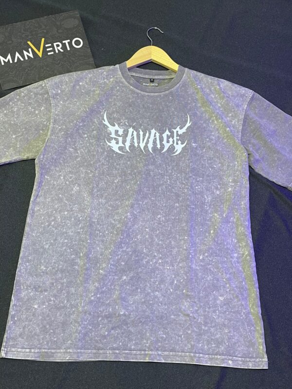 Savage Printed Acid Wash Tshirt